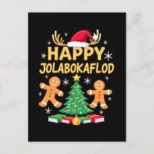 Postal Festiva Regalo de Celebración Familiar Feliz Jolabokaflod