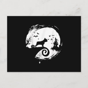 Postal Festiva Regalo de la luna de disfraces de Halloween en el