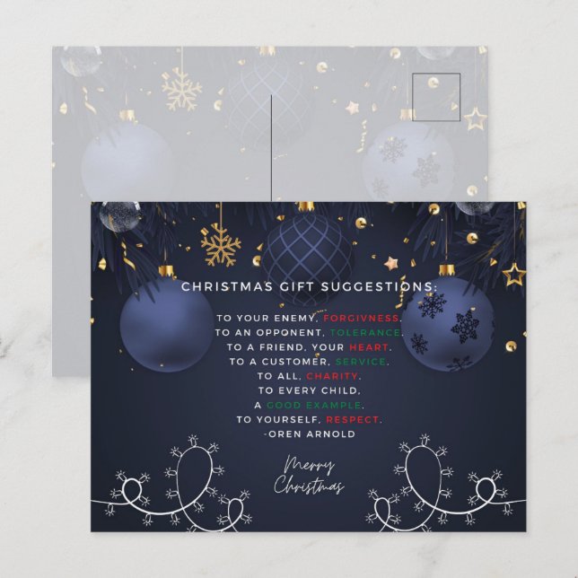 Postal Festiva Regalo de navidades (Anverso / Reverso)