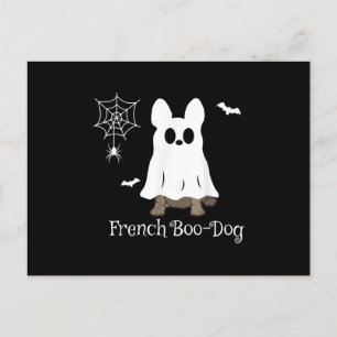 Postal Festiva Regalo de perro de Boo-Perro francés de Halloween 
