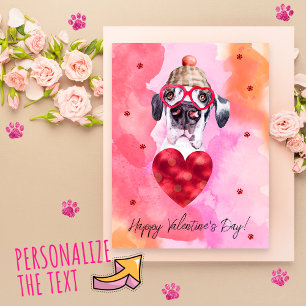 Postal Festiva Regalo de San Valentín para perro Gran Danés Naran