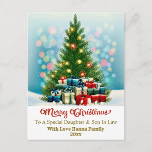 Postal Festiva Regalo de vacaciones familiar elegante I Árbol de 