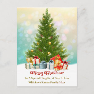 Postal Festiva Regalo de vacaciones familiar elegante I Árbol de 