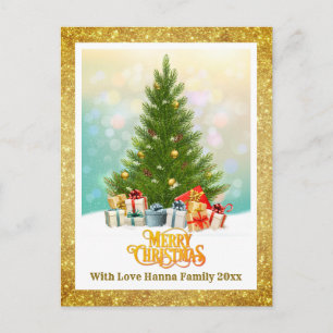 Postal Festiva Regalo de vacaciones familiar elegante I Árbol de 