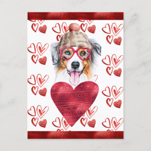 Postal Festiva Regalo del Día de San Valentín para Amante de Perr