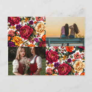 Postal Festiva Regalo Floral Moderno Estético de Amor