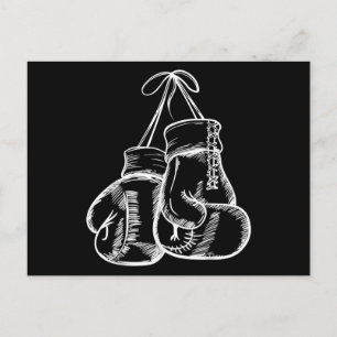Postal Festiva Regalo Guantes de Boxeo Blancos de Amor Retro Boxe