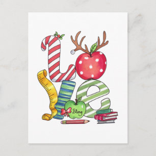 Postal Festiva Regalo para maestros Lápiz de manzana de amor