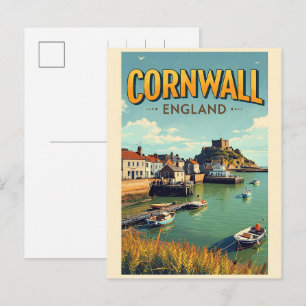 Postal Festiva Regalos de acantilados del condado de Cornwall vin