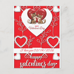 Postal Festiva Regalos de gato personalizados para el día de San