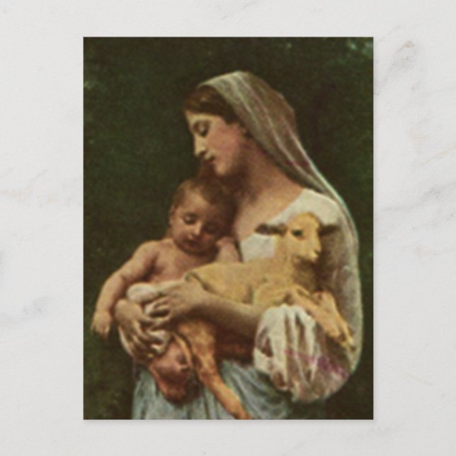 Postal Festiva Regalos de la escena de la natividad para el (Anverso)