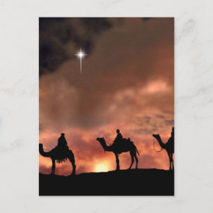 Postal Festiva Regalos de la escena de la Natividad para Navidade