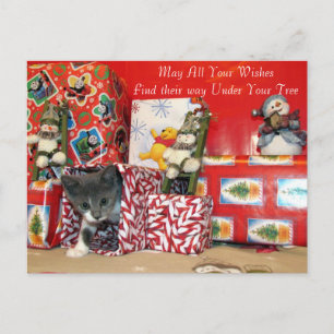 Postal Festiva Regalos de Navidades de Bob - Navidades gatos/gati