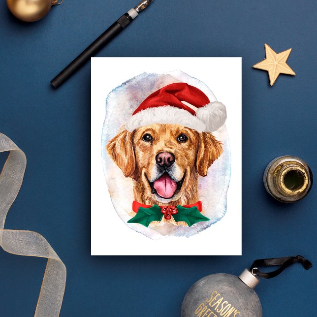 Postal Festiva Regalos De Navidades De Golden Retriever Para Los  (Subido por el creador)