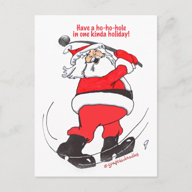 Postal Festiva Regalos de Navidades de golf de Santa María. (Anverso)