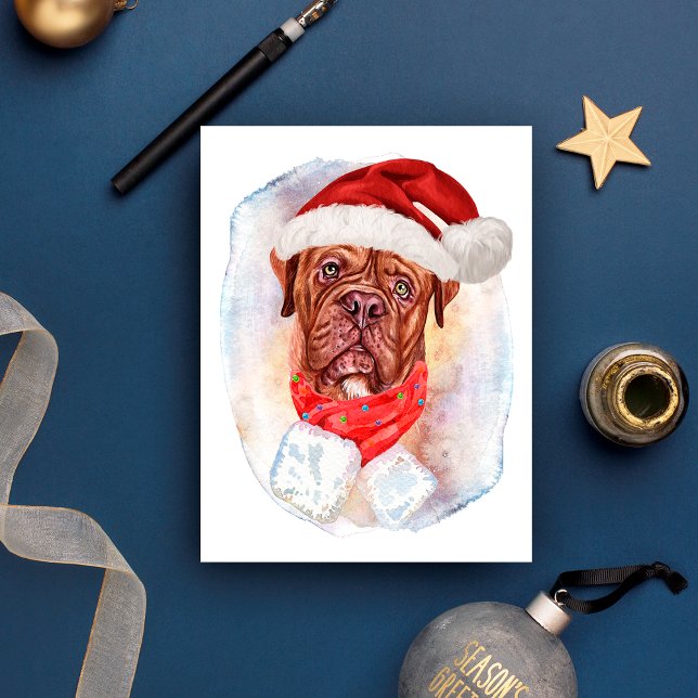 Postal Festiva Regalos De Navidades De Mastiff Franceses Para Los (Subido por el creador)