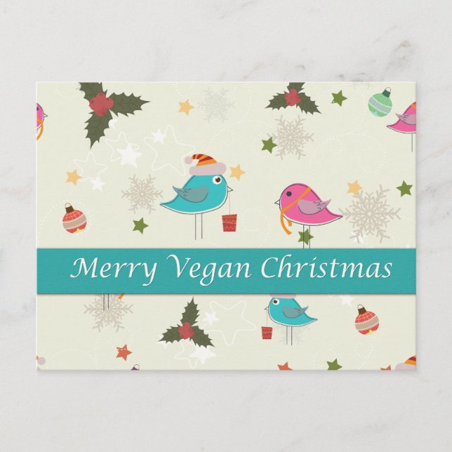 Postal Festiva Regalos de Navidades veganos (Anverso)