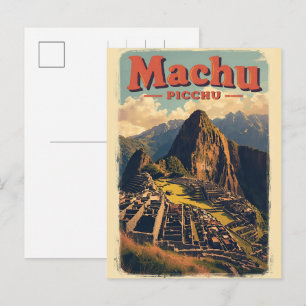 Postal Festiva Regalos de vistas de montañas de Machu Picchu Perú