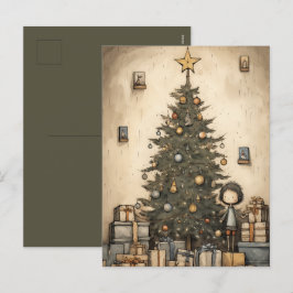 Postal Festiva Regalos navidades Bajo El Árbol