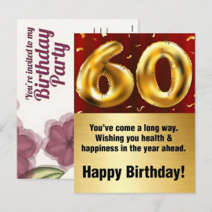 Postal Festiva Regalos Personalizados para Cumpleaños 60: Celebra