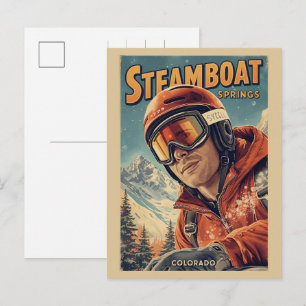 Postal Festiva regalos vintage de Steamboat Springs Colorado mont