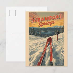 Postal Festiva regalos vintage de Steamboat Springs Colorado mont