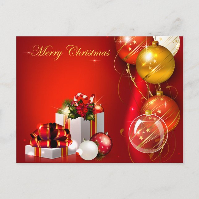 Postal Festiva Regalos y ornamentos de navidades (Anverso)