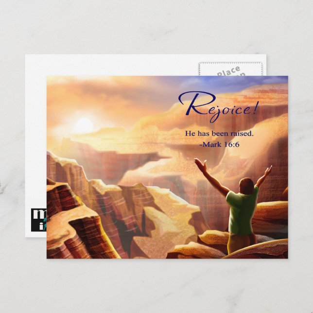 Postal Festiva Regocijaos. Pascua religiosa cristiana (Anverso / Reverso)