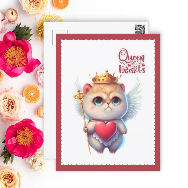 Postal Festiva Reina de los corazones Chibi Angel Cat Valentine (Subido por el creador)