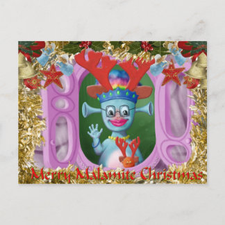 Postal Festiva Reina Mabel y Cedric. Feliz Navidad!