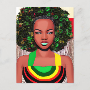 Postal Festiva Reina negra Melanin Mujer Sista Amor