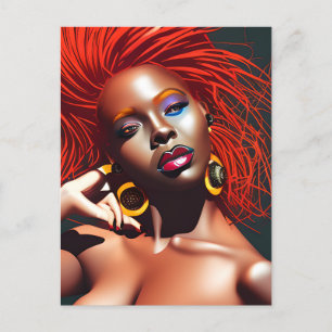 Postal Festiva Reina negra Melanin Mujer Sista Amor