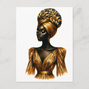 Postal Festiva Reina negra melanina Sista Belleza afroamericana