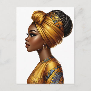 Postal Festiva Reina negra melanina Sista Belleza afroamericana