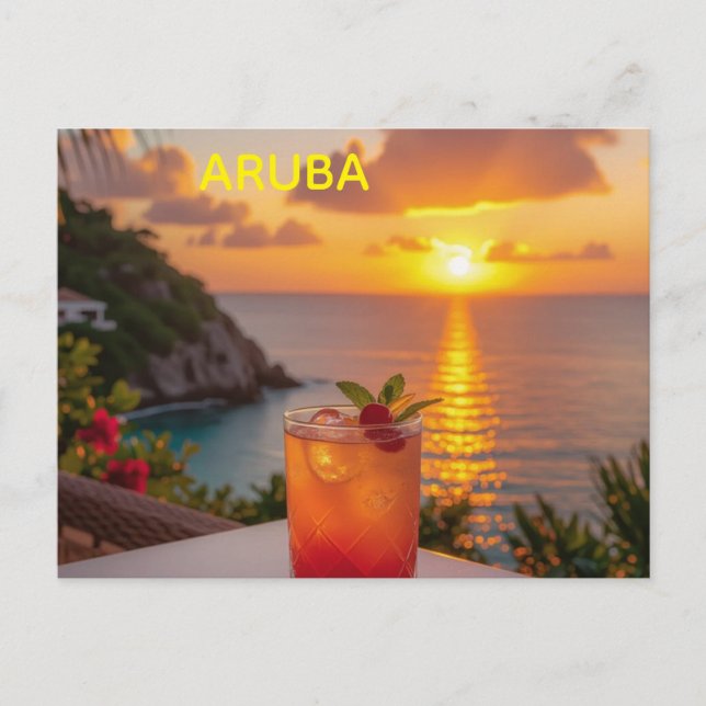 Postal Festiva Relajación en aruba (Anverso)