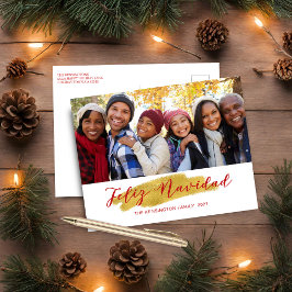 Postal Festiva Relieve metalizado dorado navideño navideño navide