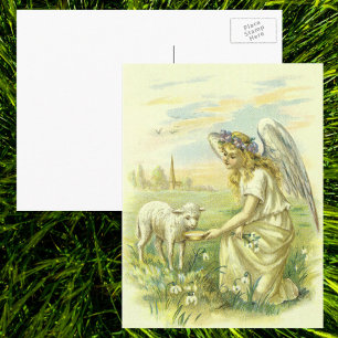 Postal Festiva Religión vintage, Ángel Victoriano de Pascua con c