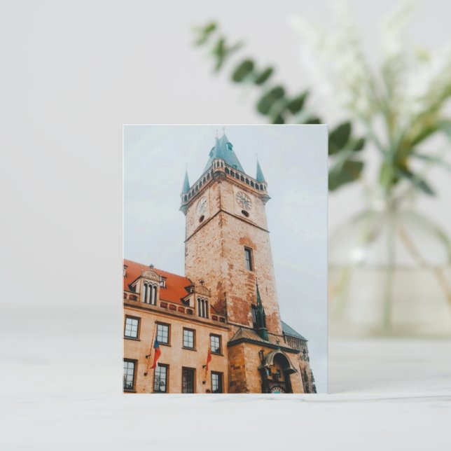 Postal Festiva Reloj astronómico de Praga, Plaza de la Ciudad Vie (Anverso de pie)