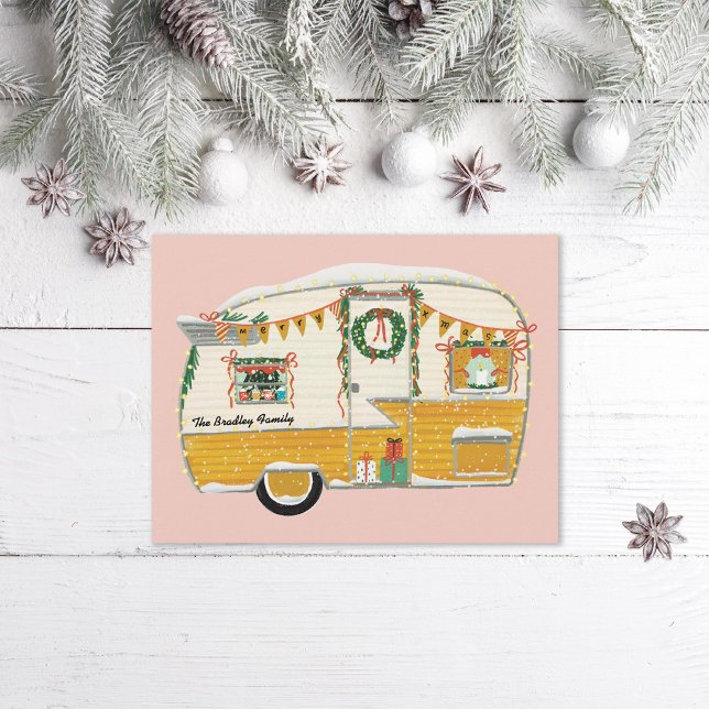 Postal Festiva Remolque de color amarillo ilustrado (Subido por el creador)