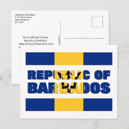 Postal Festiva REPÚBLICA personalizado DE BARBADOS