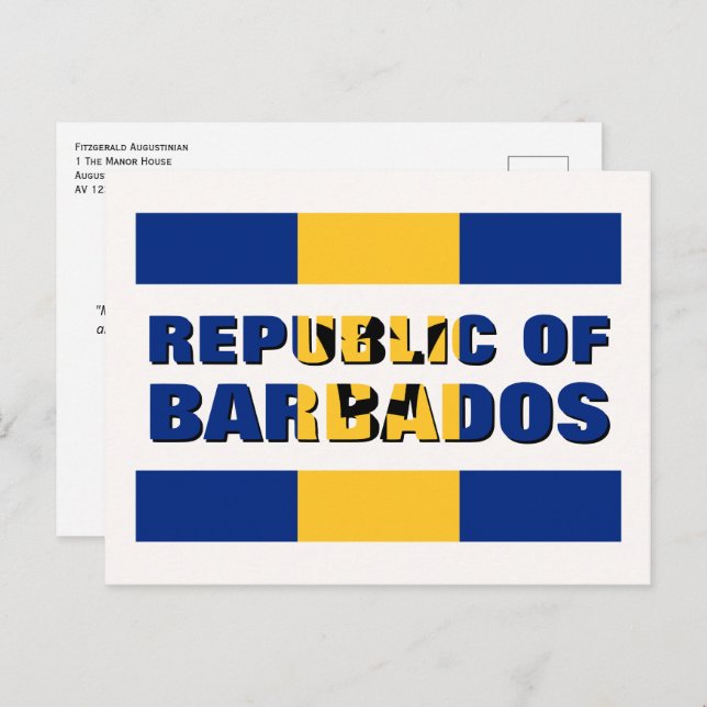 Postal Festiva REPÚBLICA personalizado DE BARBADOS (Anverso / Reverso)