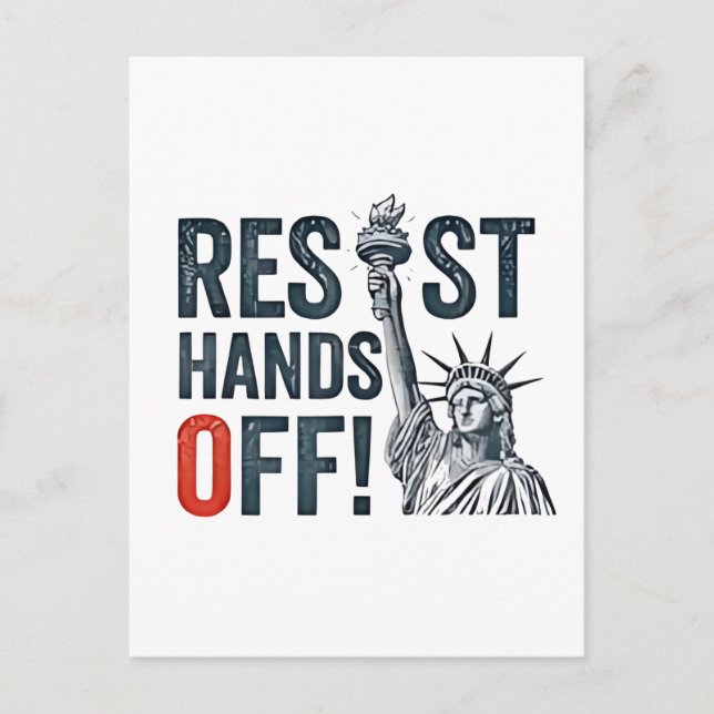 Postal Festiva Resistir el estatus de libertad contra Trump (Anverso)