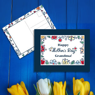 Postal Festiva Resumen de flores Minimalistas Día de la Madre Azu