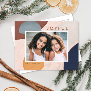 Postal Festiva Resumen de las formas de color de agua pintadas en