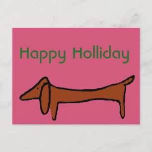 Postal Festiva Resumen de Navidades de Dachshund