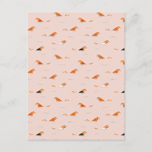 Postal Festiva Resumen de verano Piscina de las Landas de Natació (Anverso)