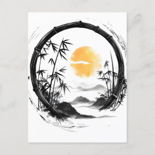 Postal Festiva Resumen Moon Zen Bamboo Flow