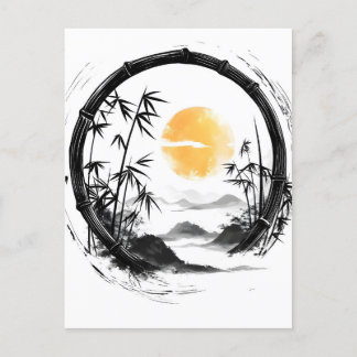 Postal Festiva Resumen Moon Zen Bamboo Flow