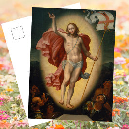 Postal Festiva Resurrección católica cristiana de la Pascua de Je