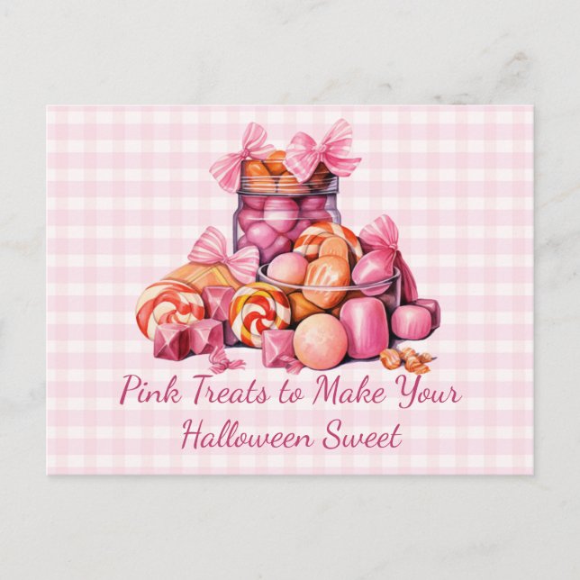 Postal Festiva Retas rosas para hacer tu Halloween dulce Hallowee (Anverso)